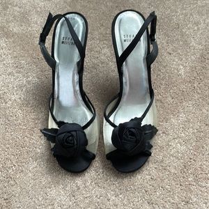 Stuart Weitzman Black Rose Heels size 8.5 M